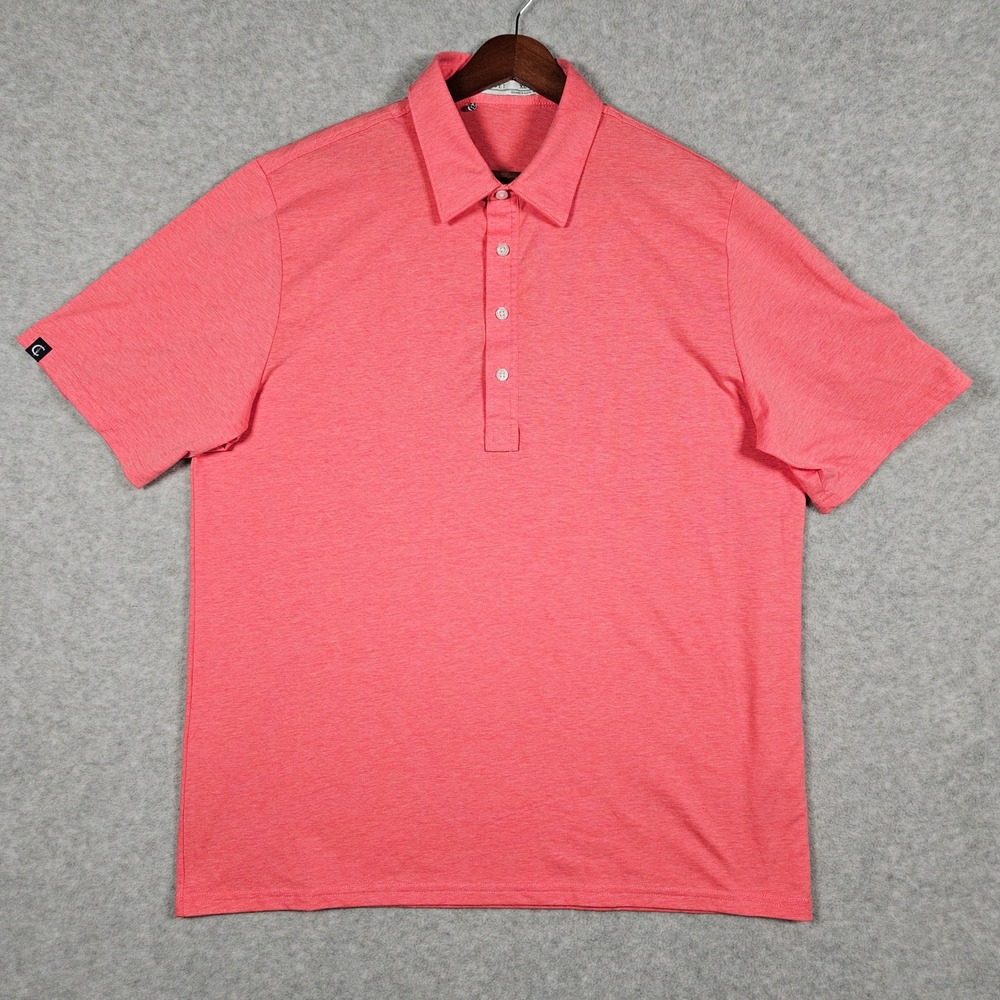 Criquet Men XL Pink Polo Shirt Golf Performance Pima Cotton Stretch Short Sleeve